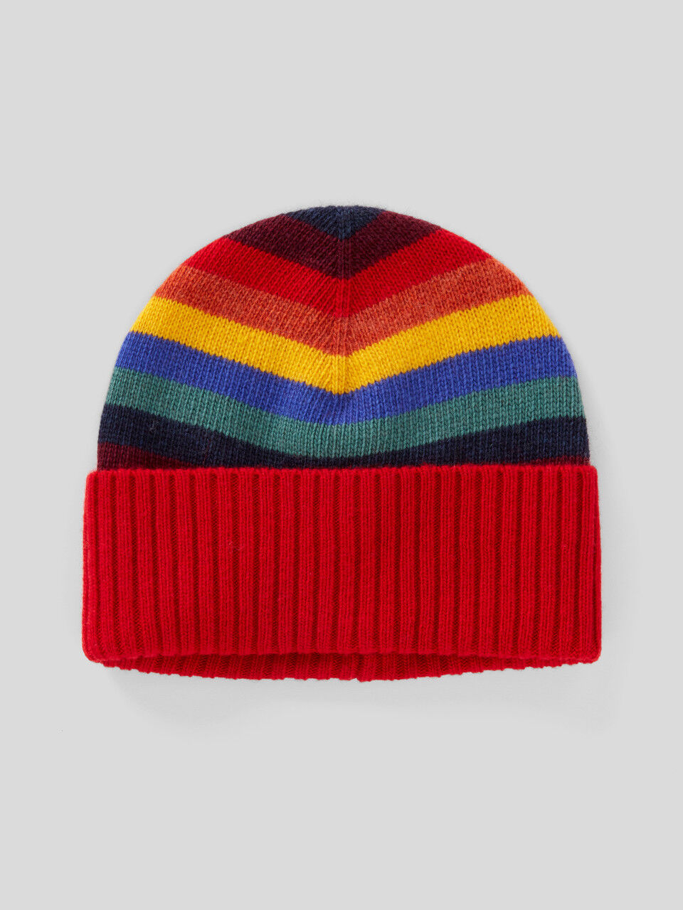 Striped hat in recycled wool blend