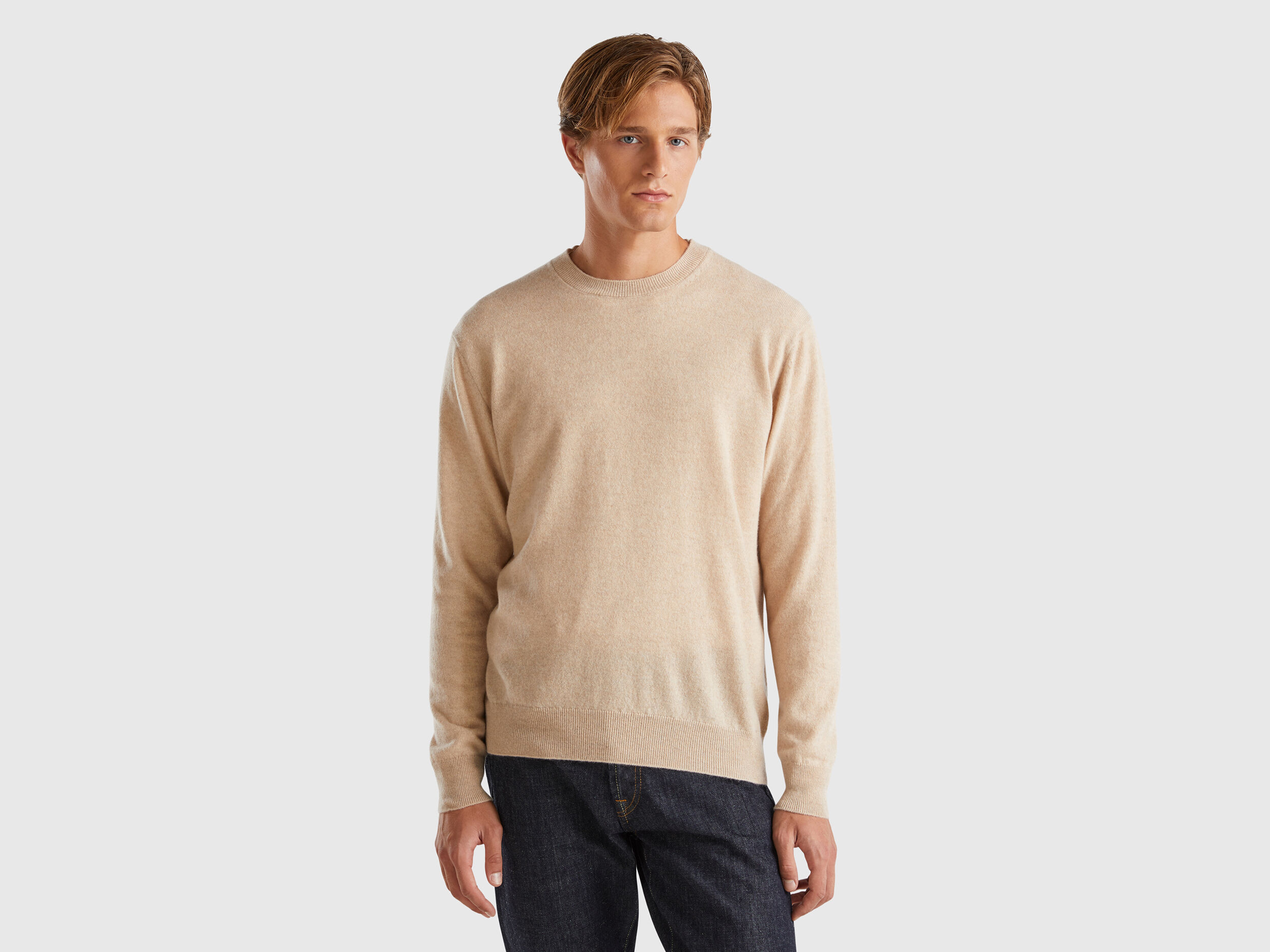 Beige sweater in pure cashmere Beige Benetton