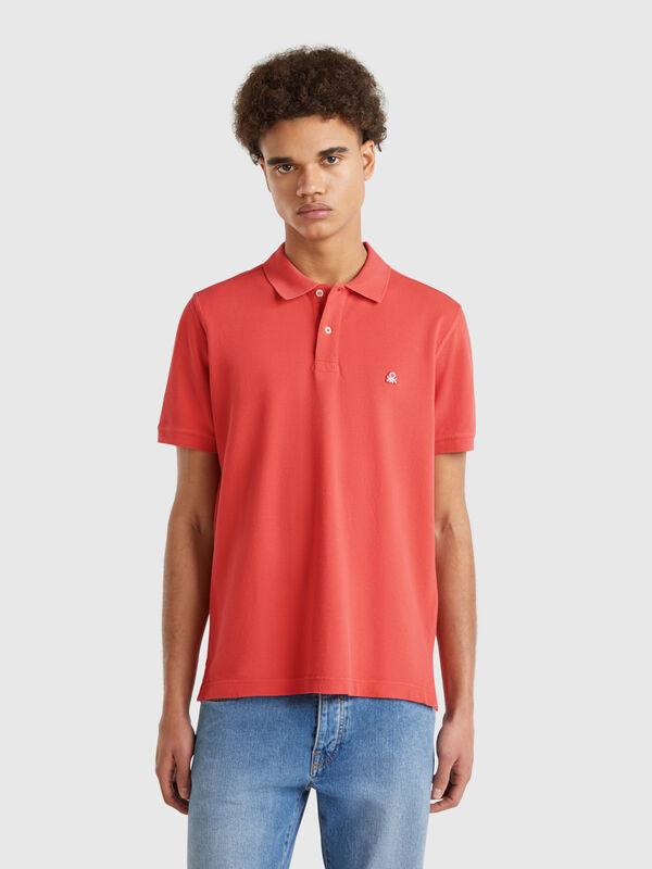 Brick red regular fit polo Men