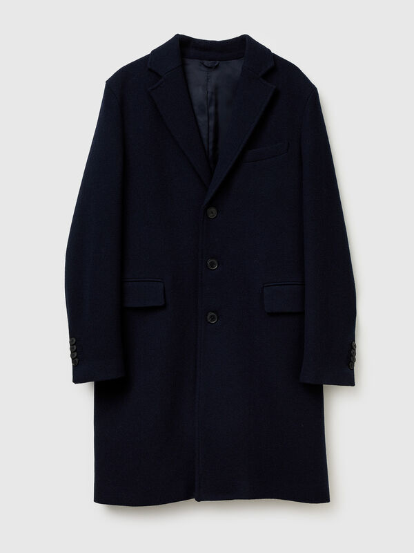 Lined coat in wool blend Men
