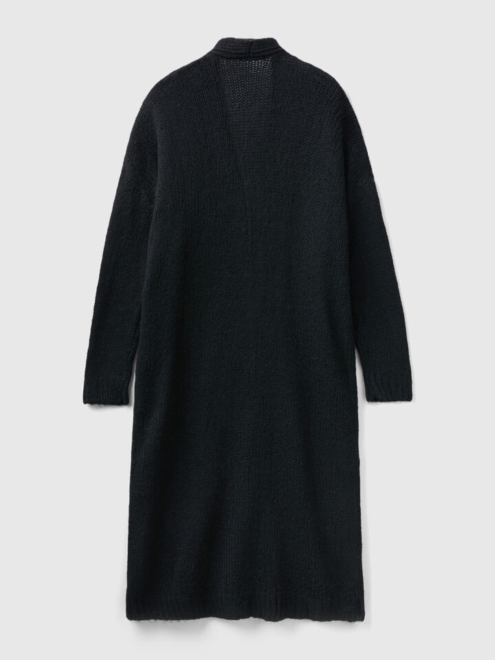 Long cardigan in wool blend image number 2