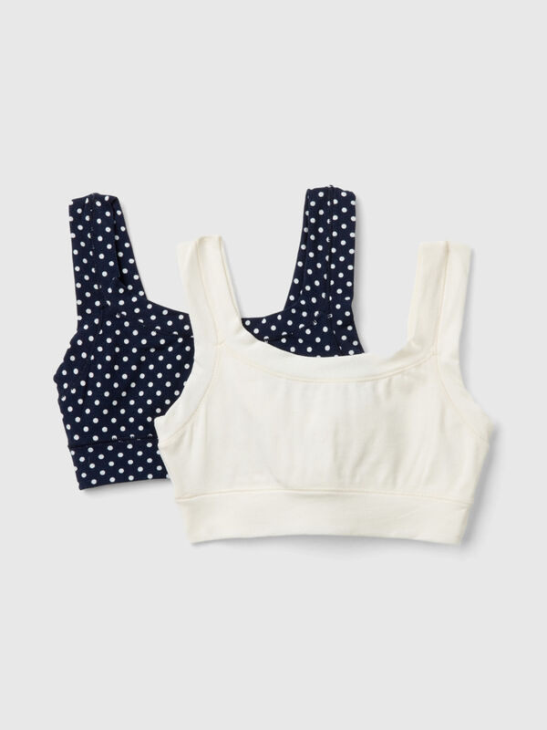 Two bras in super stretch organic cotton blend Junior Girl