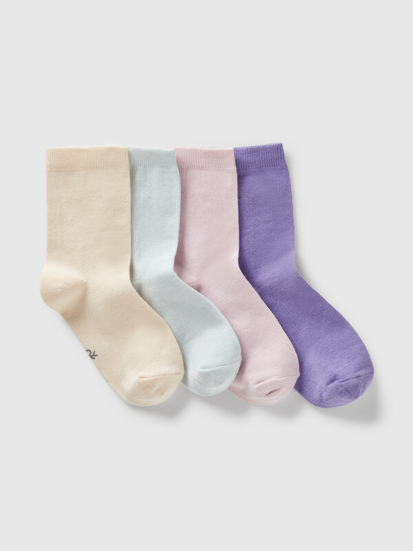 Four pairs of socks in stretch cotton Junior Boy