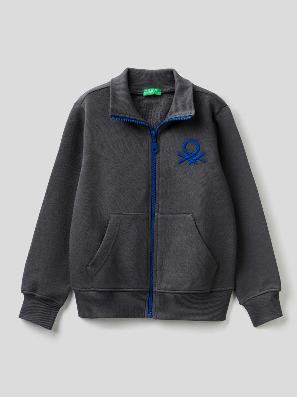 Sweatshirt with zip and embroidered logo image number 1