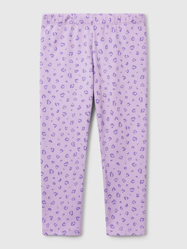 Lilac leggings with animal print Junior Girl