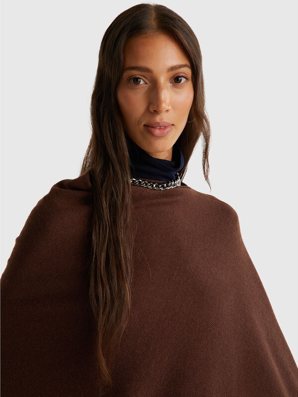 Cashmere blend poncho Women