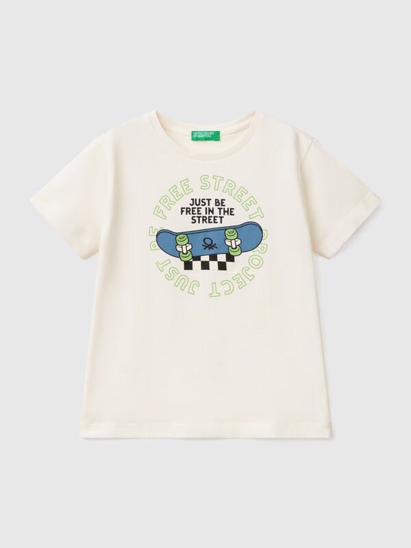T-shirt in cotton with print Junior Boy