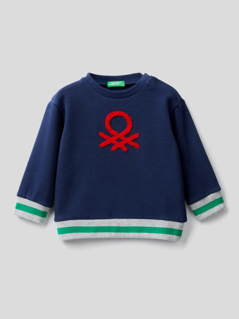 Sweatshirt in pure cotton with embroidered logo image number 1