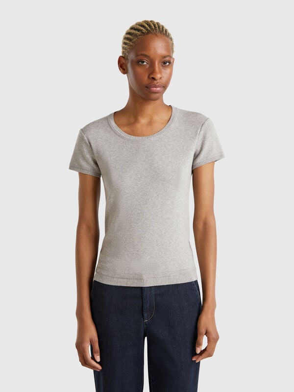 Short sleeve sweater in 100% cotton Women