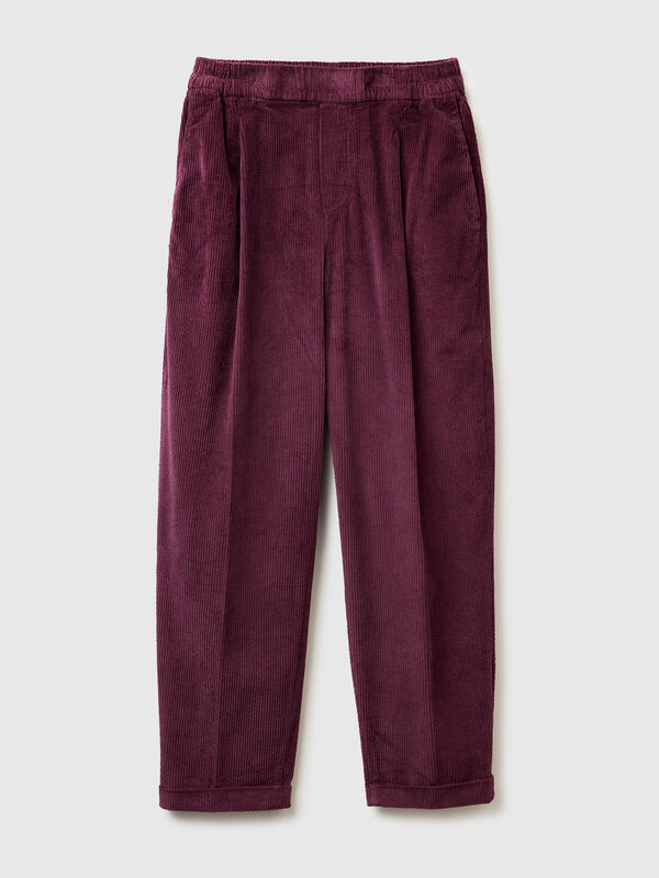 Chinos in velvet with stretch waist Chinos in velvet with stretch waist Women