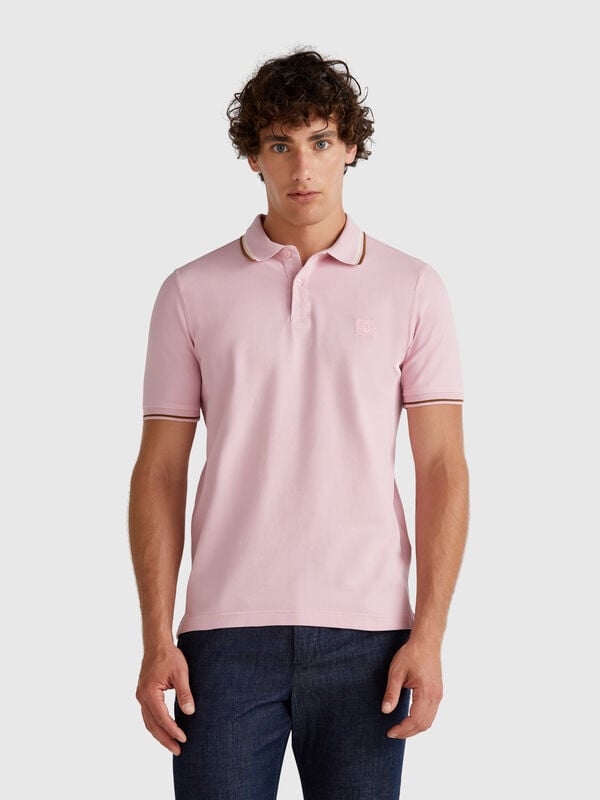 Red slim fit polo Men