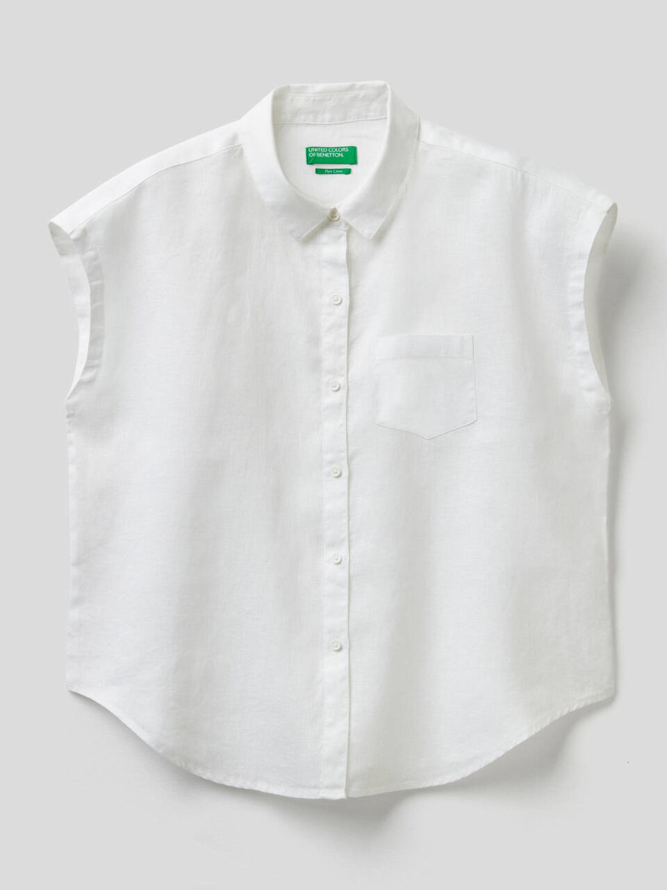 100% linen short sleeve shirt image number 1
