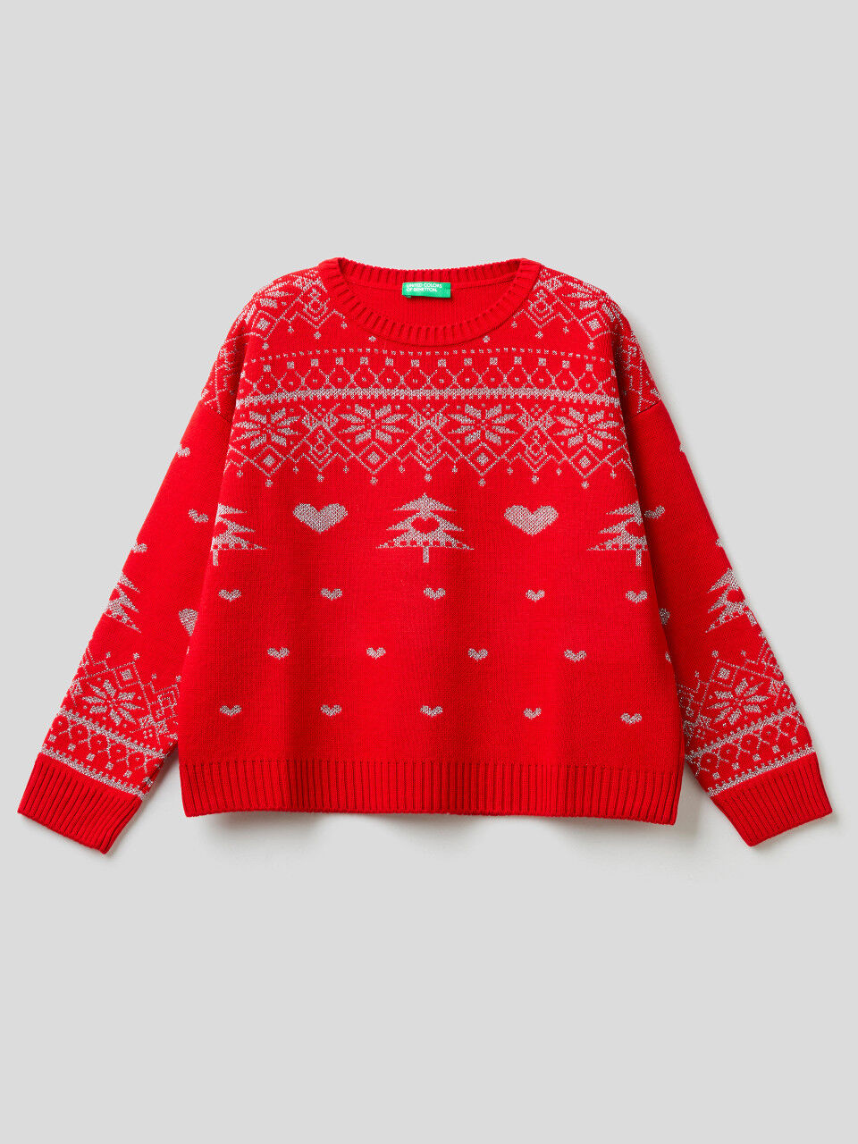 Sweater with Christmas inlays