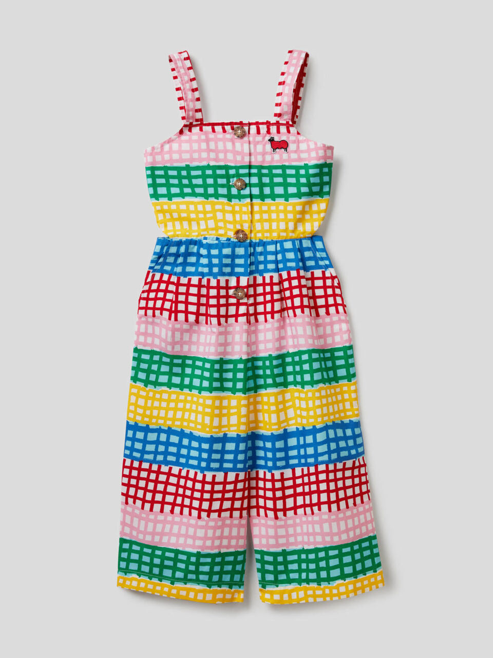 Printed onesie with straps image number 1