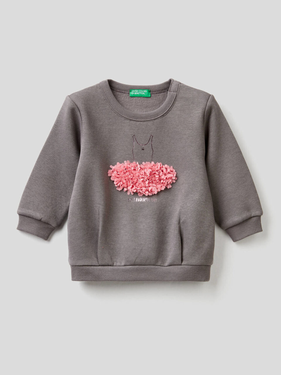 Sweatshirt with petal look applique image number 1