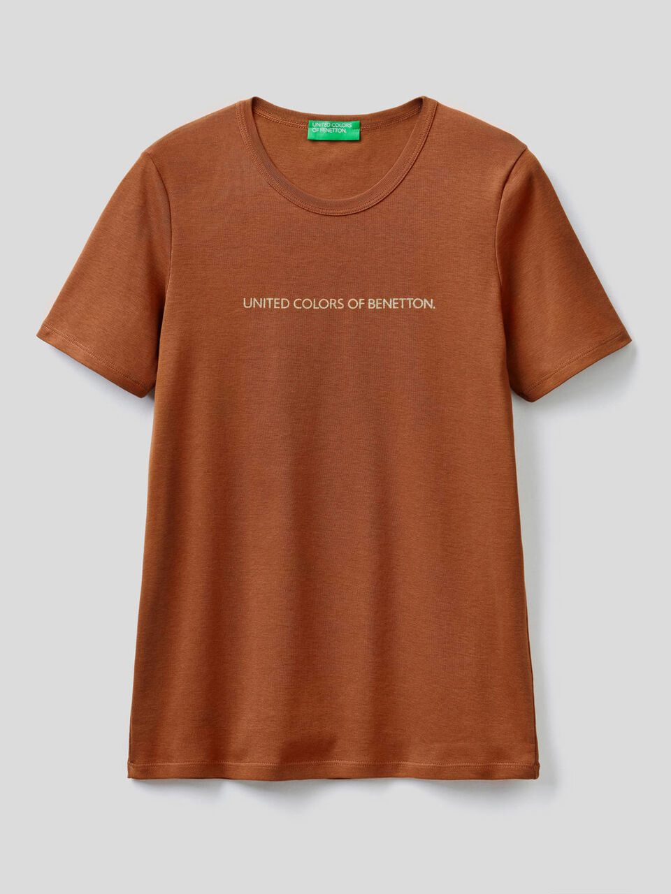 T-shirt in 100% cotton with glitter print logo image number 1