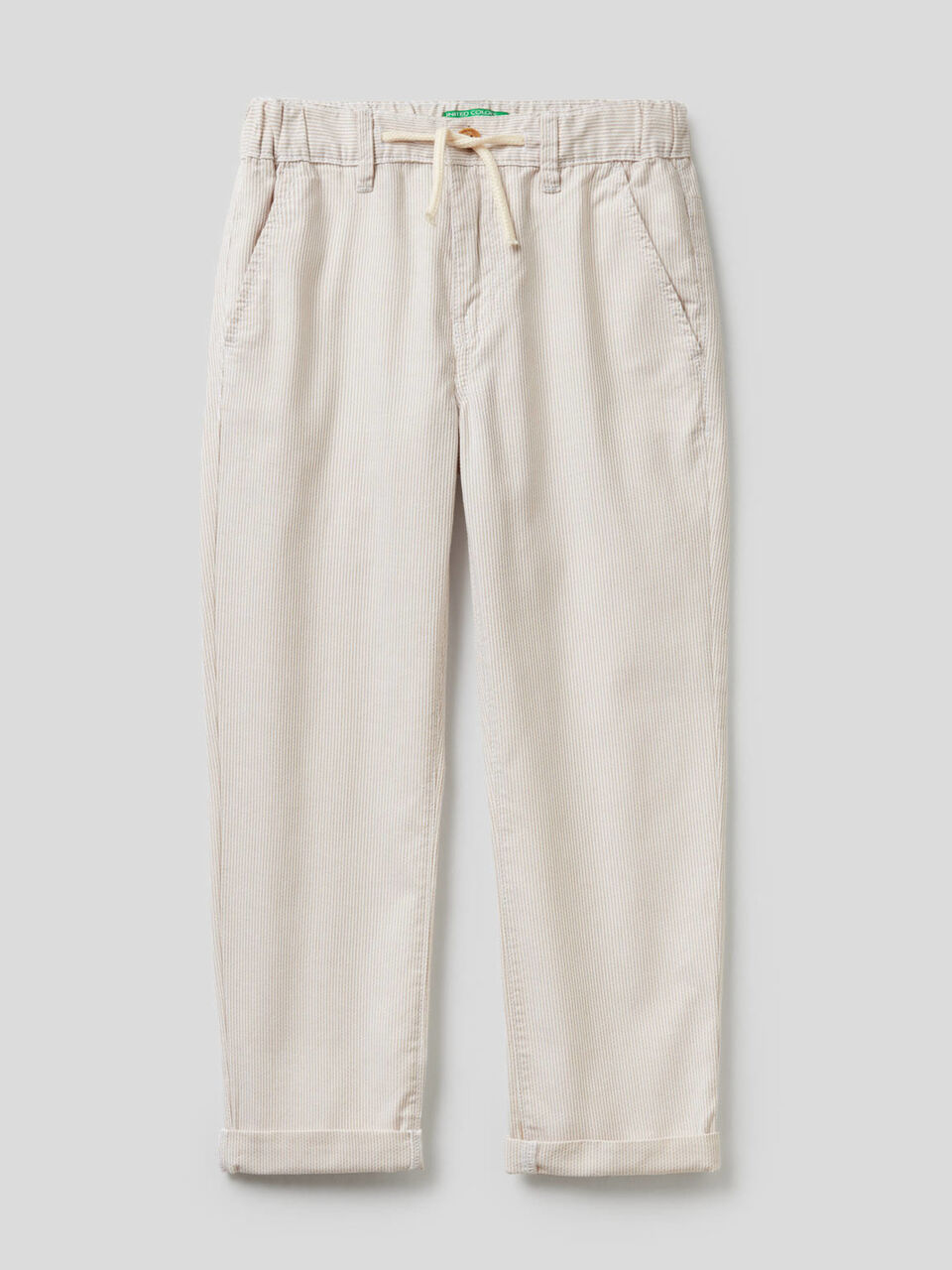 Striped trousers in 100% cotton image number 1