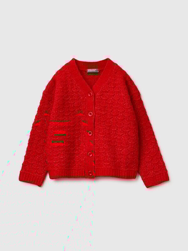 Cardigan in stretch wool blend Junior Girl