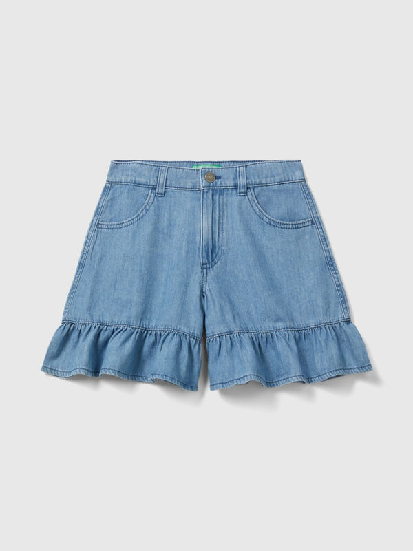 Lightweight denim jeans with frill Junior Girl