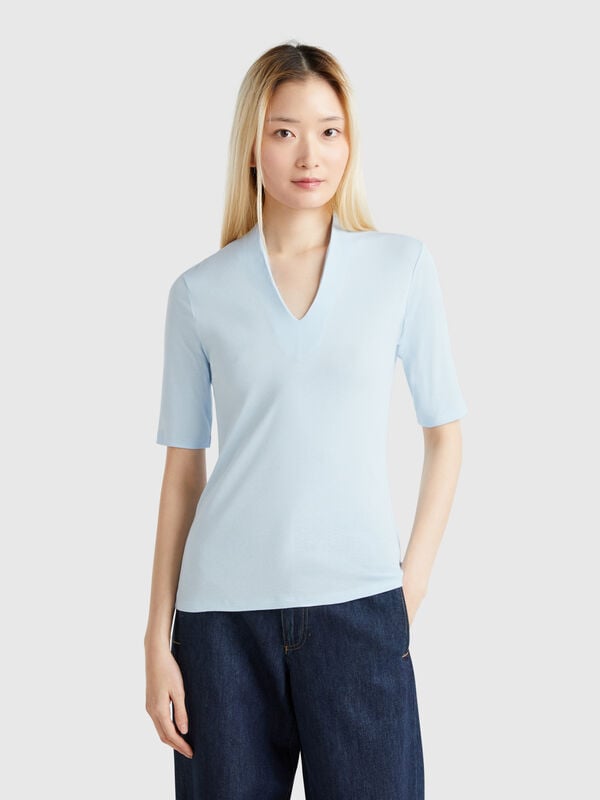 Slim fit t-shirt in long fiber cotton Women