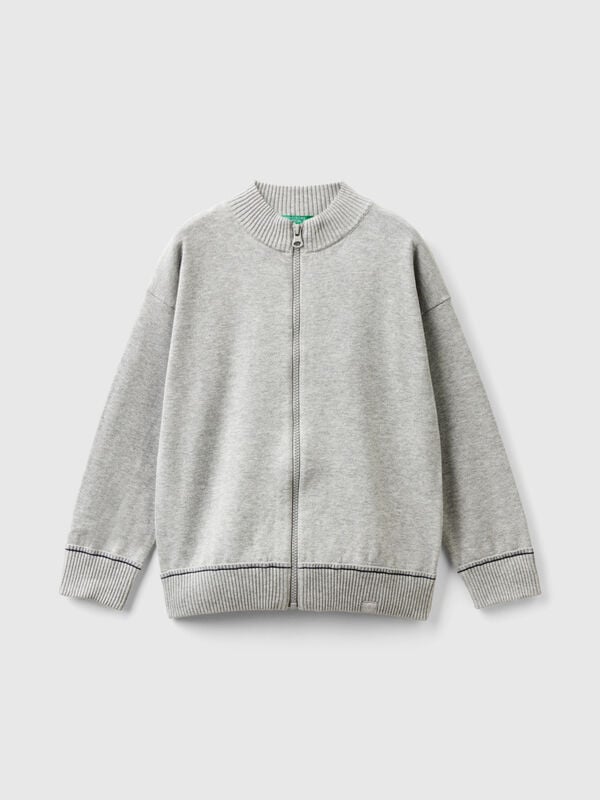 Zip-up cotton cardigan Junior Boy