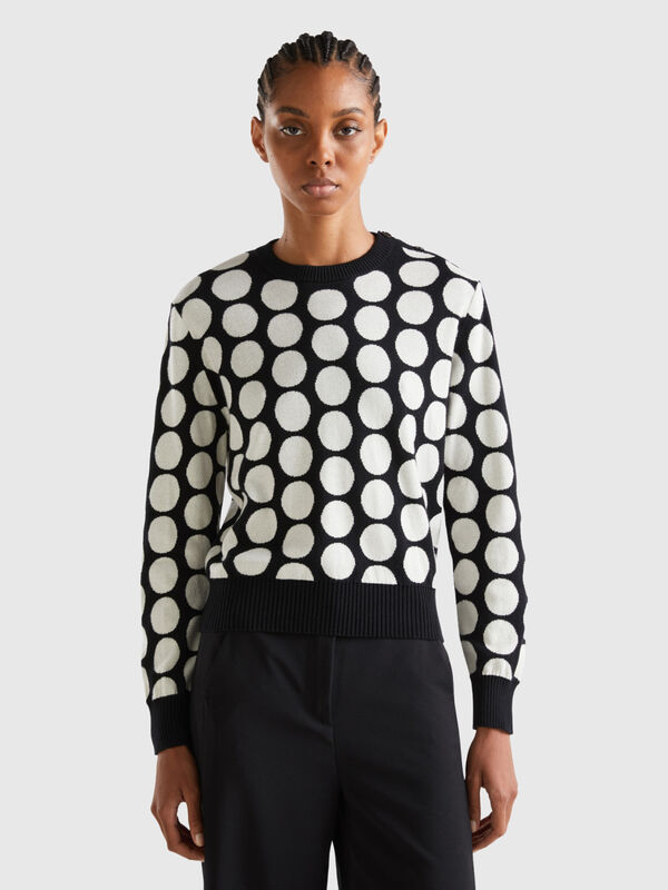 Polka dot sweater in tricot cotton