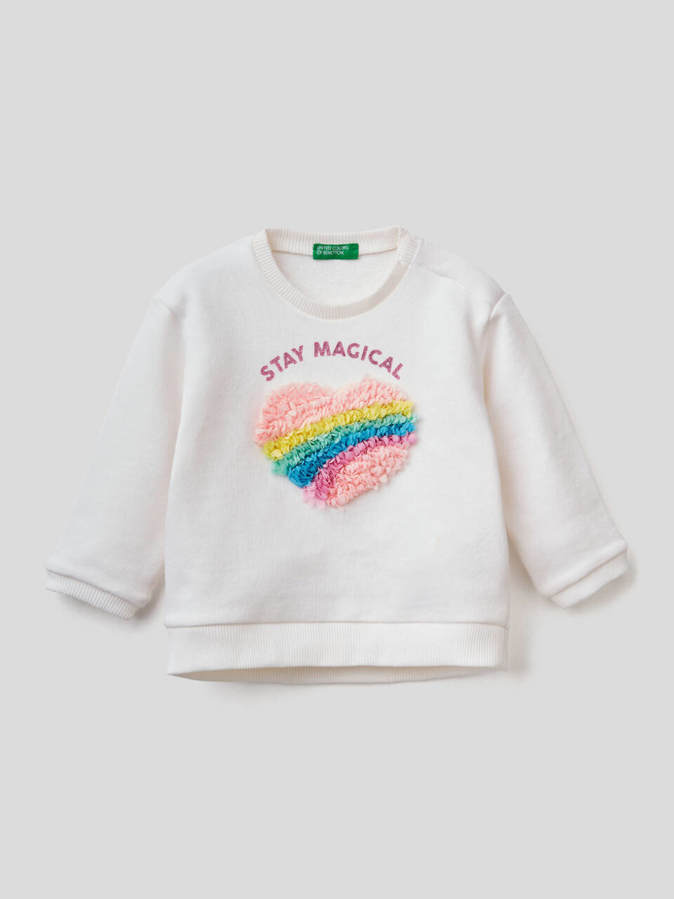 Sweatshirt with petal look applique image number 1