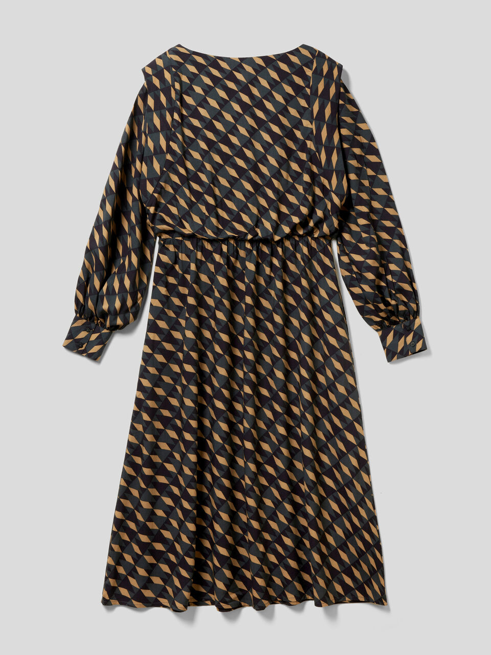 Long patterned dress in eco-viscose image number 2