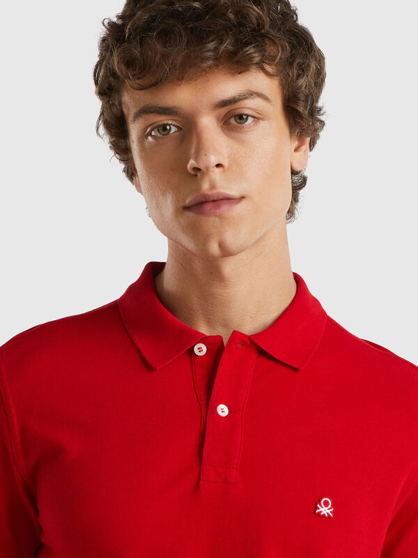 Red regular fit polo Men