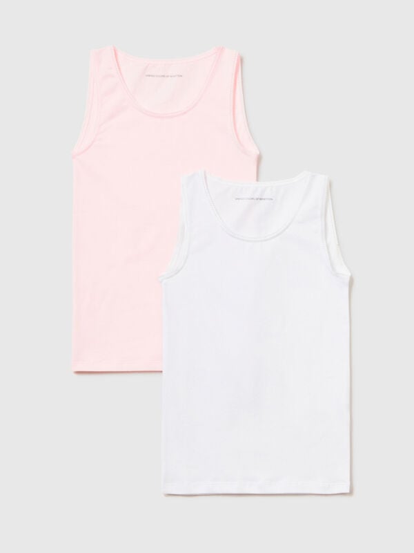 Two tank tops in stretch cotton Junior Girl